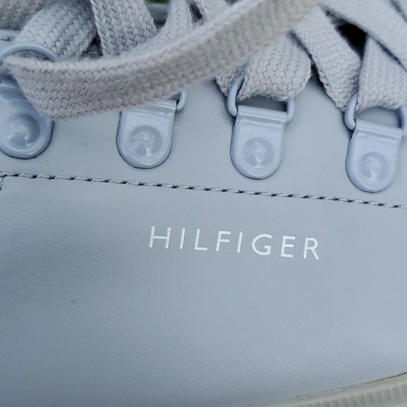 Hillfiger Womens Twlinzer Grey Lace Up Leather Sole Sneakers - Picture 5 of 11